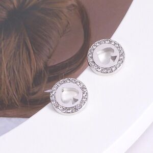 Kate Spade Hollow Heart Silver Stud Earrings